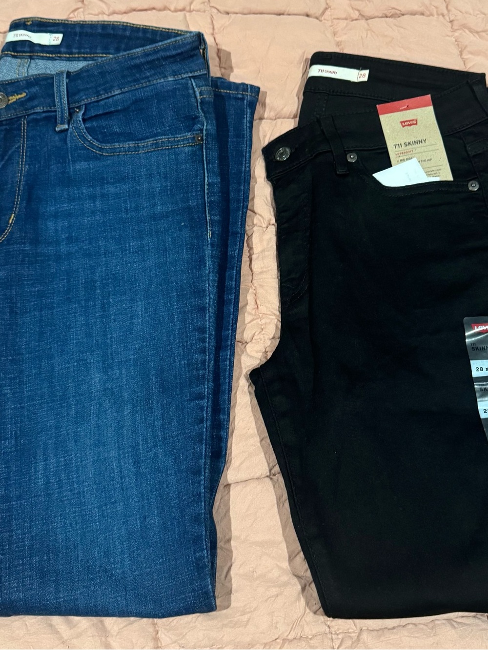 Levi's Blue Denim & Black Skinny Jeans Pair